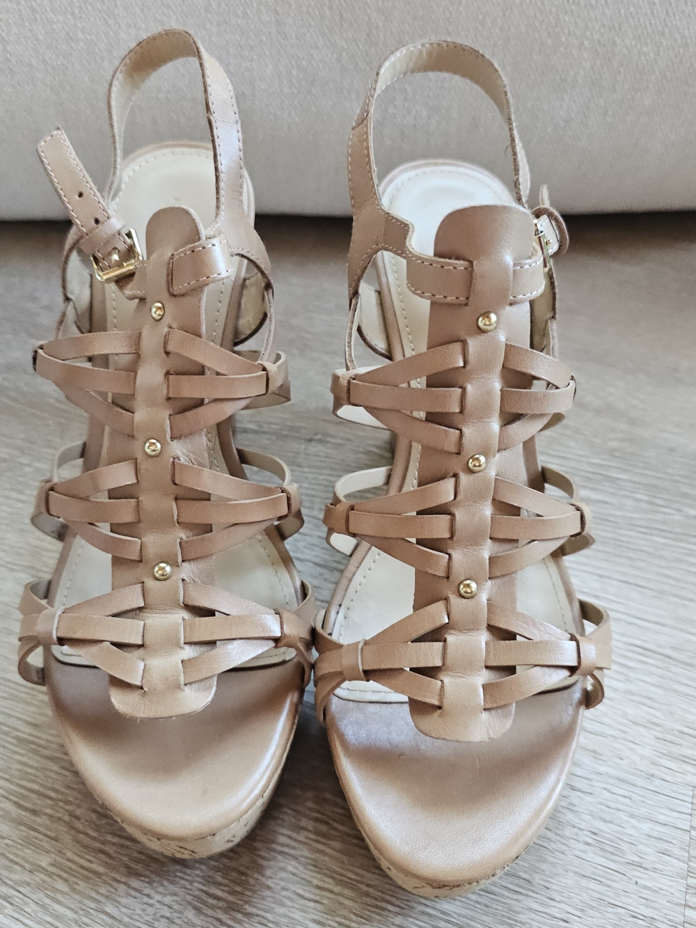 Ivanka Trump Gladiator Wedge Sandals - Tan